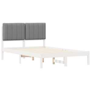 Rám postele s čalouněným čelem Bílá a světlá šedá 120 x 200 cm - obrázek 4