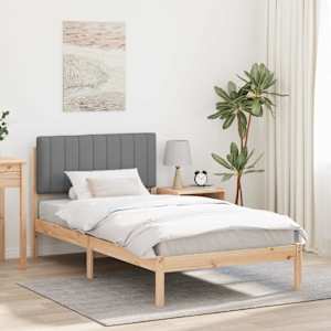 Rám postele s čalouněným čelem Světle šedá 100 x 200 cm - obrázek 1