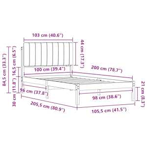 Rám postele s čalouněným čelem Černý 100 x 200 cm - obrázek 11
