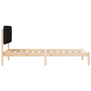 Rám postele s čalouněným čelem Přirozená a černá 90 x 200 cm - obrázek 6