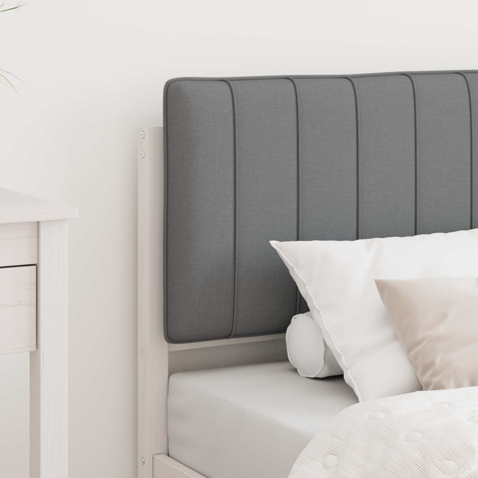 Voodiraam Pehme Peatoega peaga Helehall 80 x 200 cm Tahke mänd 3 Kõik vajalik sinu aeda ja koju! Voodiraam Pehme Peatoega peaga Helehall 80 x 200 cm Tahke mänd - Image 3