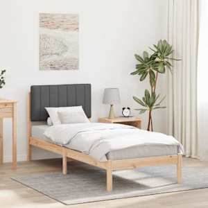 Rám postele s čalouněným čelem Tmavě šedá 75 x 190 cm - obrázek 1