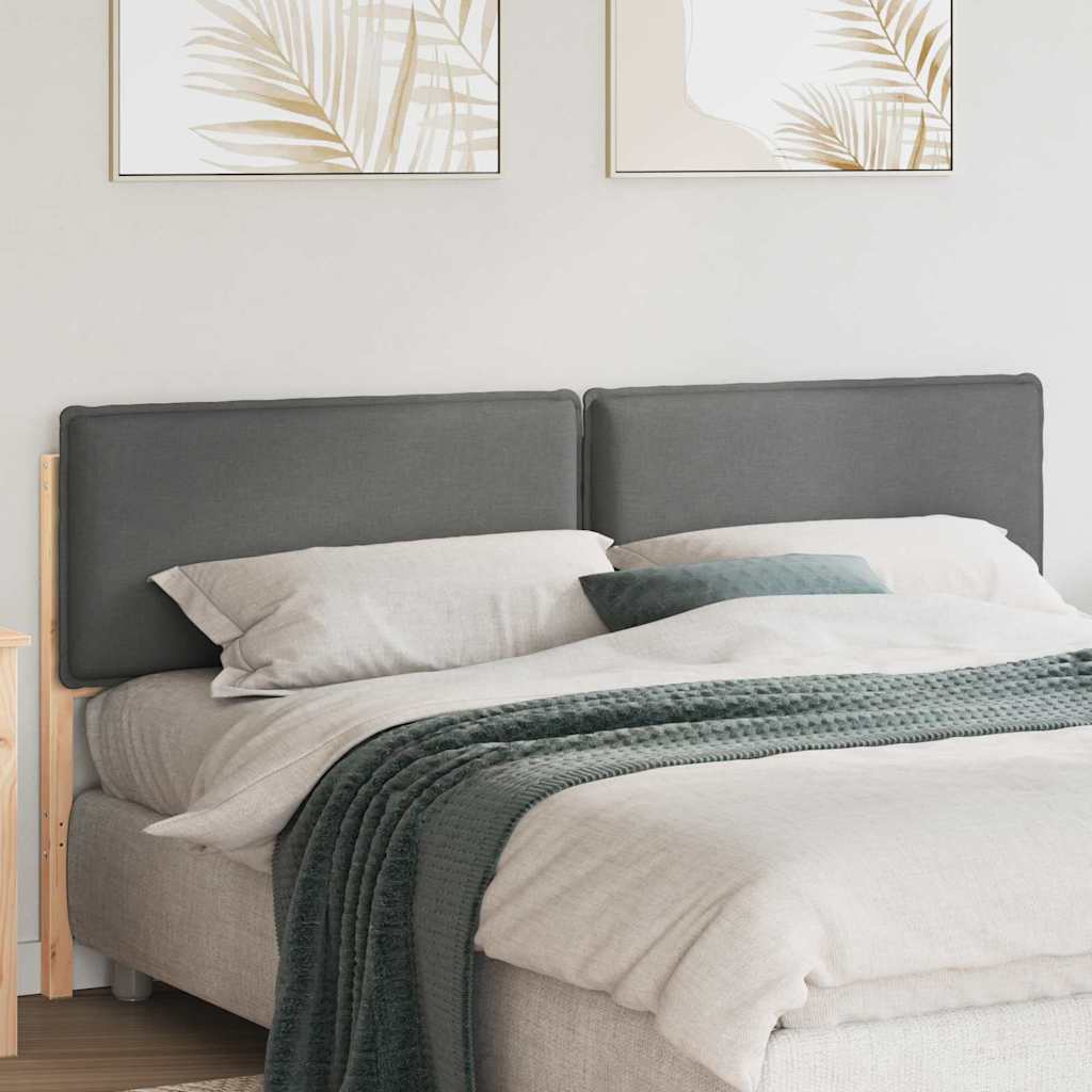 vidaXL Tăblie tapițată Gri natural și deschis 180 cm Lemn de pin masiv