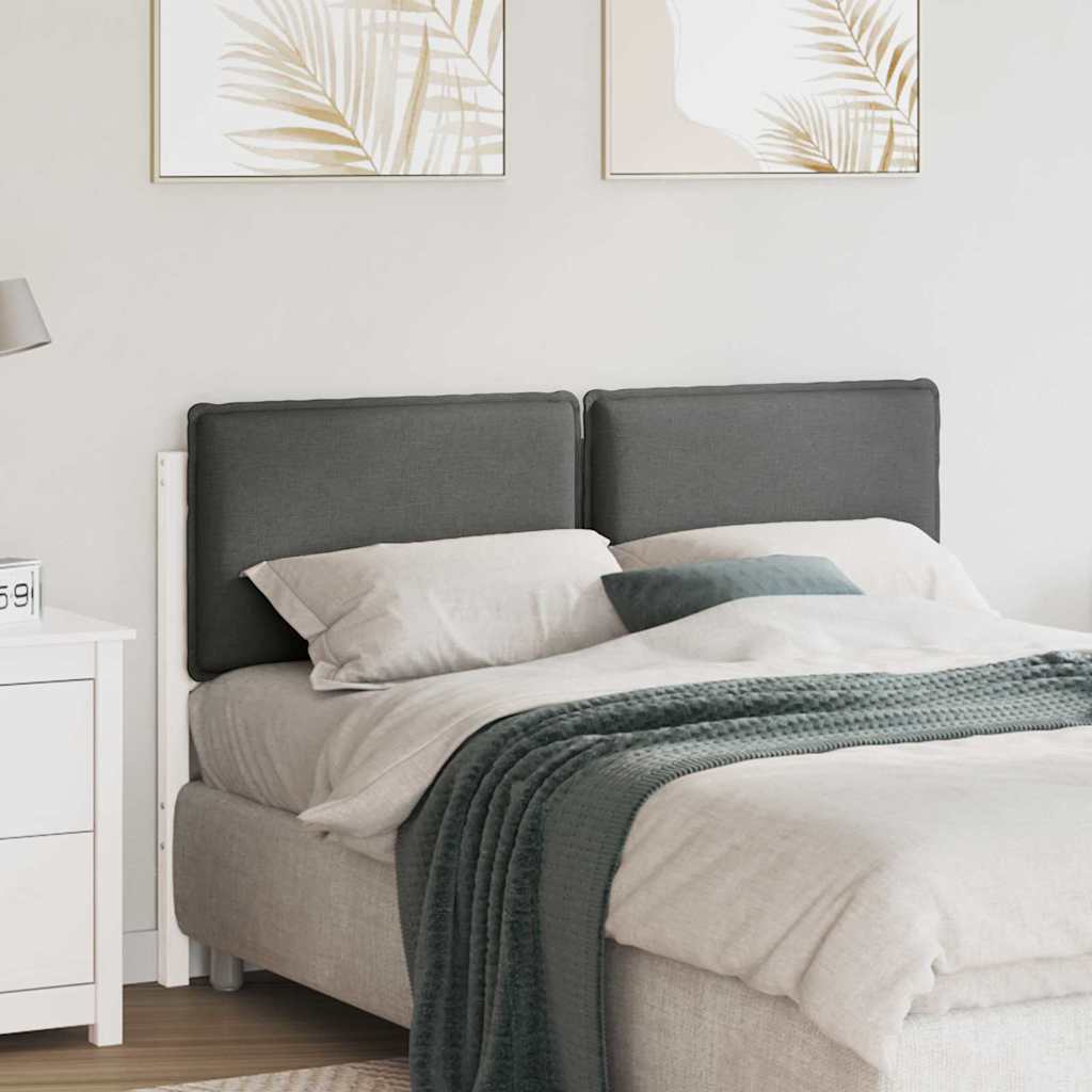 vidaXL Tăblie tapițată Alb și gri deschis 150 cm Lemn de pin masiv