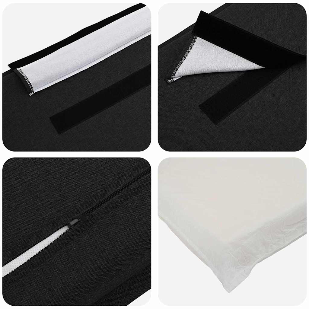 Tapecirano vzglavje Naravna in črna 135 cm Masivno borovo les - slika 7