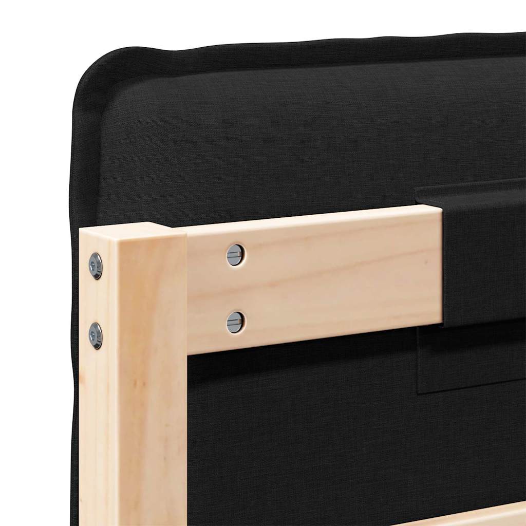 Tapecirano vzglavje Naravna in črna 135 cm Masivno borovo les - slika 10