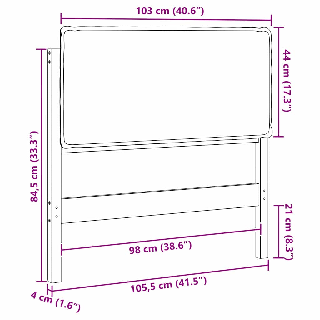 Upholstered headboard natural and light gray 100 cm