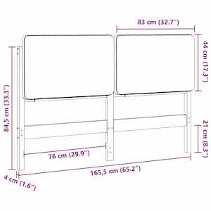 Čalouněné čelo postele s čelo Hnědá a taupe 160 cm - obrázek 13