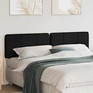 Tapecirano vzglavje Rjava in črna 200 cm Masivno borovo les