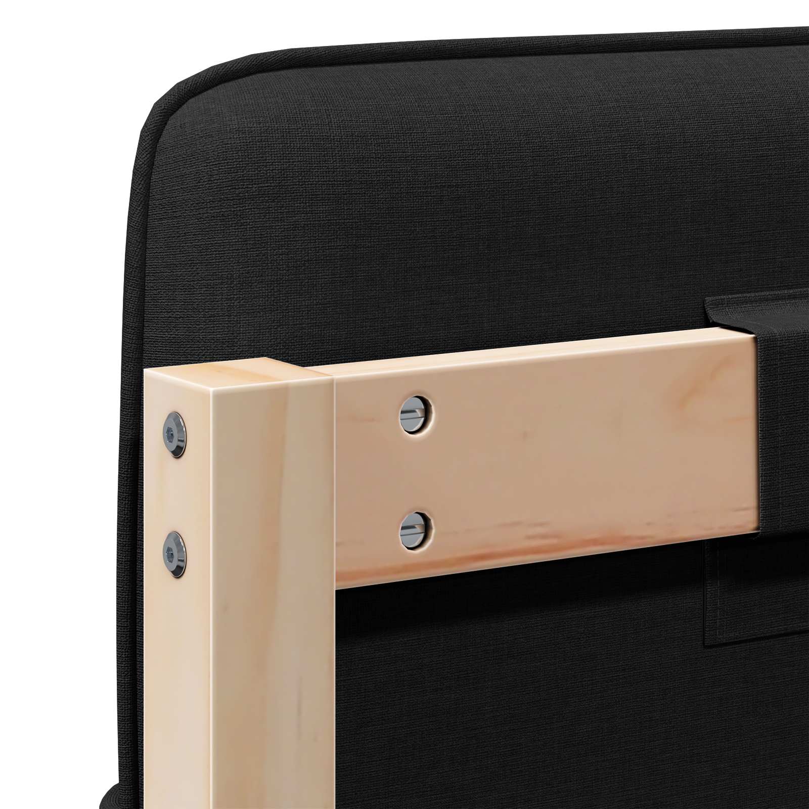 Gestoffeerd hoofdbord Bruin en zwart 150 cm Massief grenenhout image 10