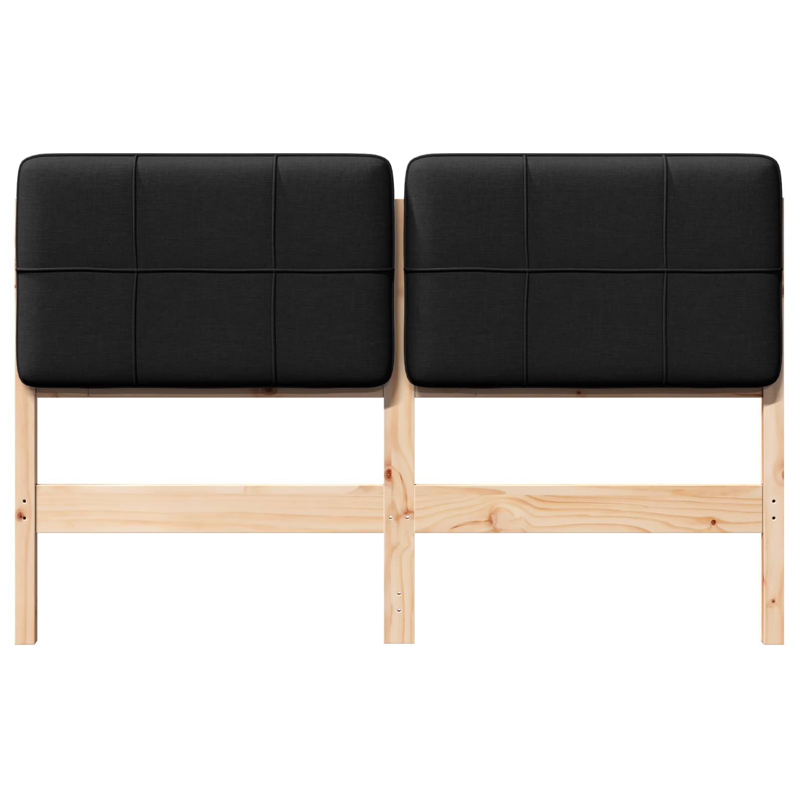 Gestoffeerd hoofdbord Bruin en zwart 150 cm Massief grenenhout image 4