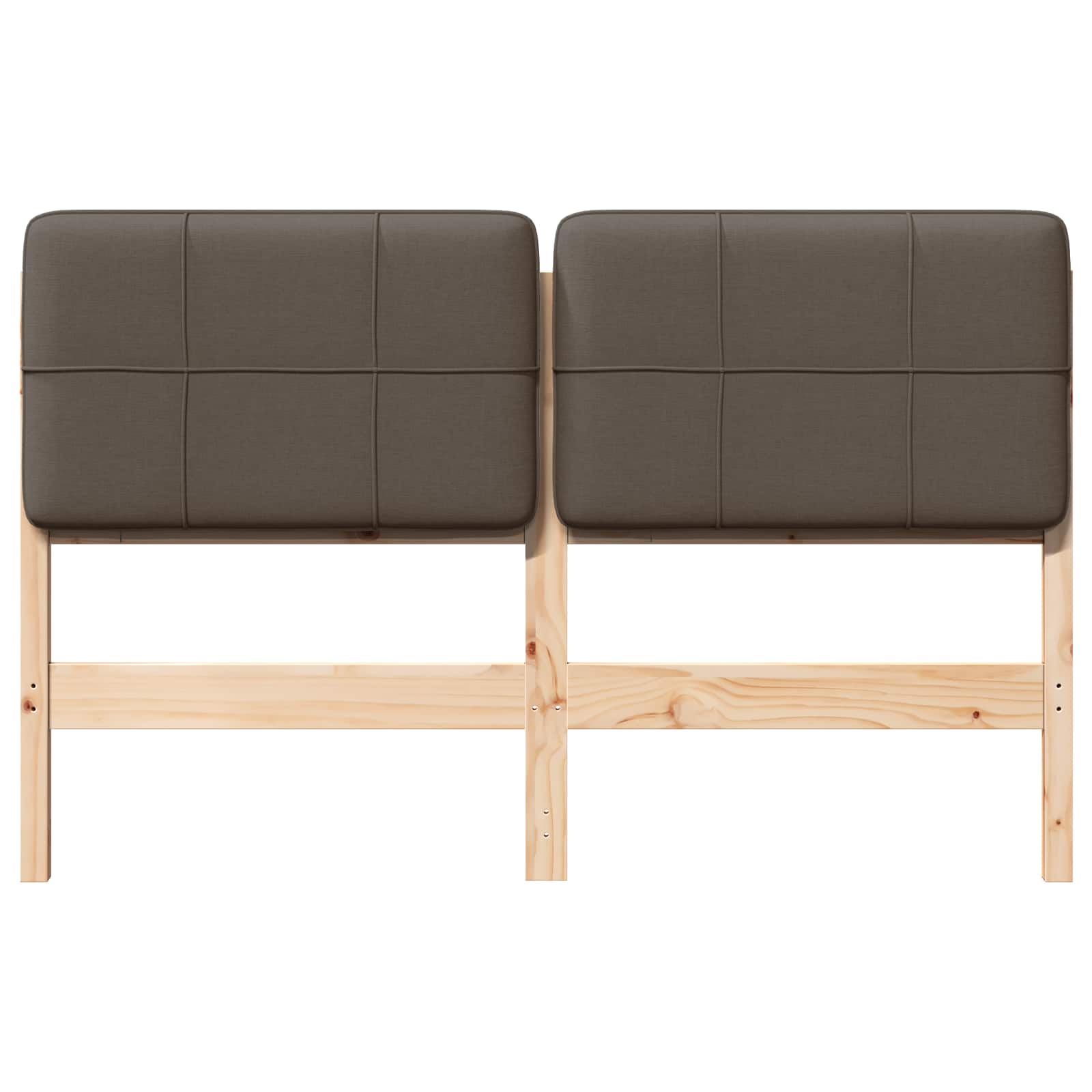 Gestoffeerd hoofdbord Bruin en Taupe 150 cm Massief grenenhout image 4