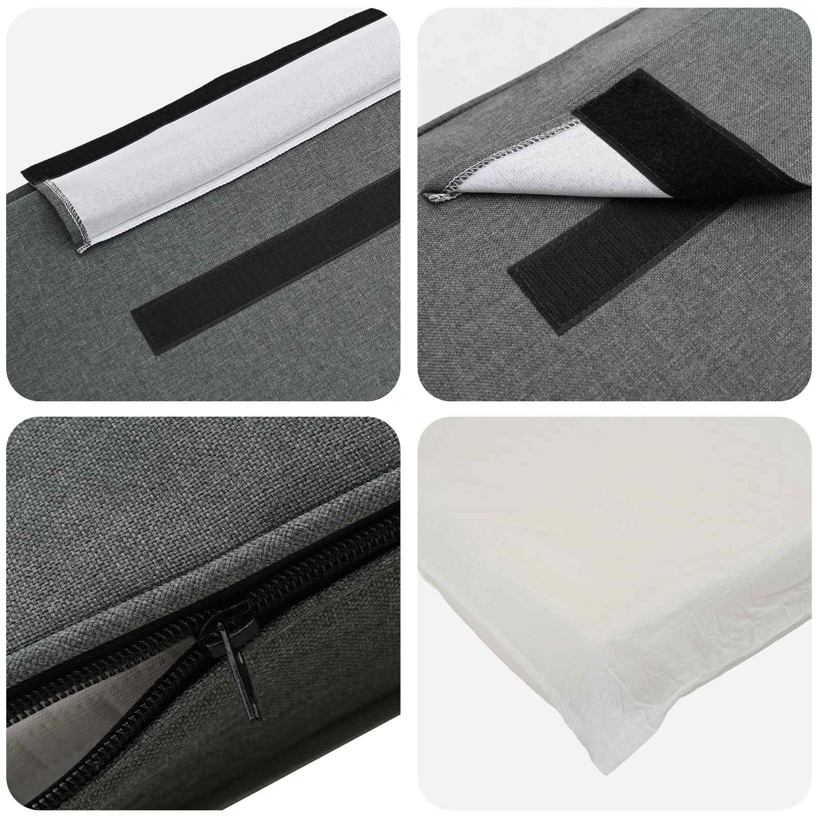 Upholstered headboard white and light gray 75 cm