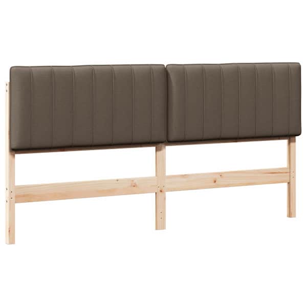 vidaXL Polsterdatud voodiots peaga Pruun ja taupe 200 cm Tahke m&auml;nd