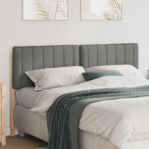 Tapecirano vzglavje z vzglavjem Rjava in svetlo siva 160 cm