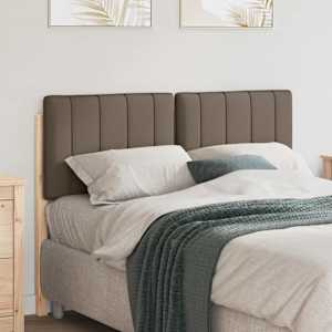 Tapecirano vzglavje Rjava in taupe 120 cm Masivno borovo les