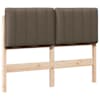 vidaXL Polsterdatud voodiots peaga Pruun ja taupe 120 cm Tahke m&auml;nd