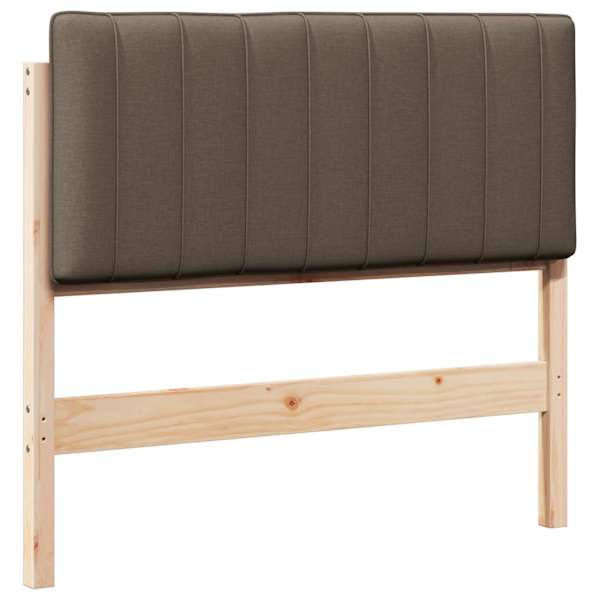 vidaXL Polsterdatud voodiots peaga Pruun ja taupe 100 cm Tahke m&auml;nd