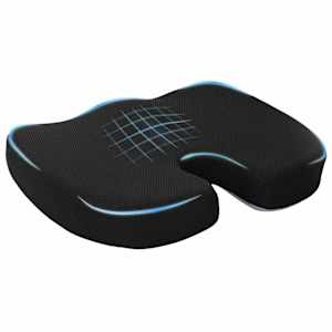 Blazina za sedež Enobarvna Črna 47 x 36,5 x 8 cm Spominska pena