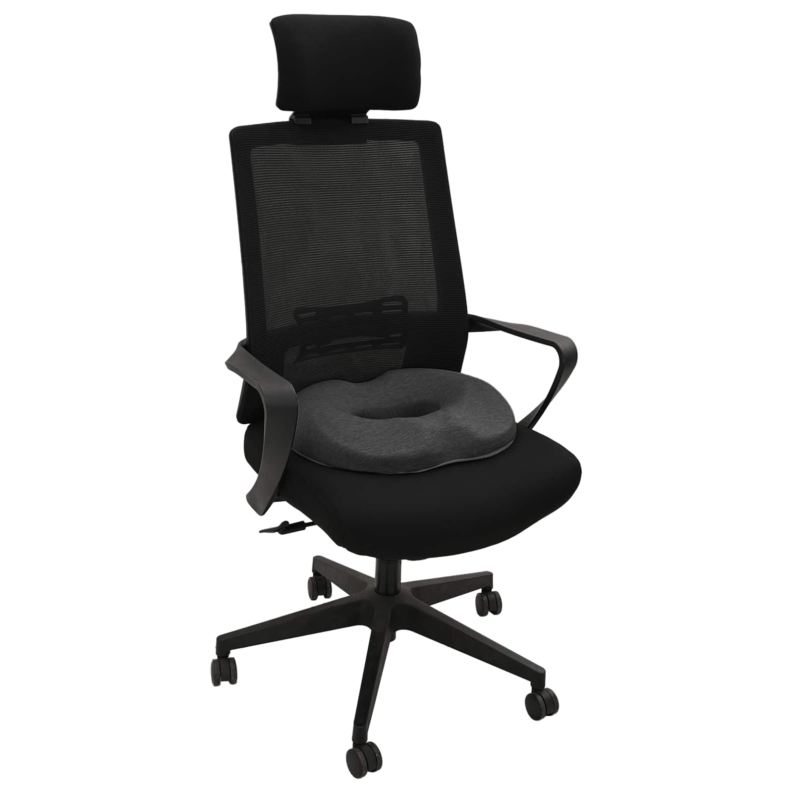 vidaXL Hoofdkussen met kussen Donkergrijs 42 x 37 x 8 cm Katoen