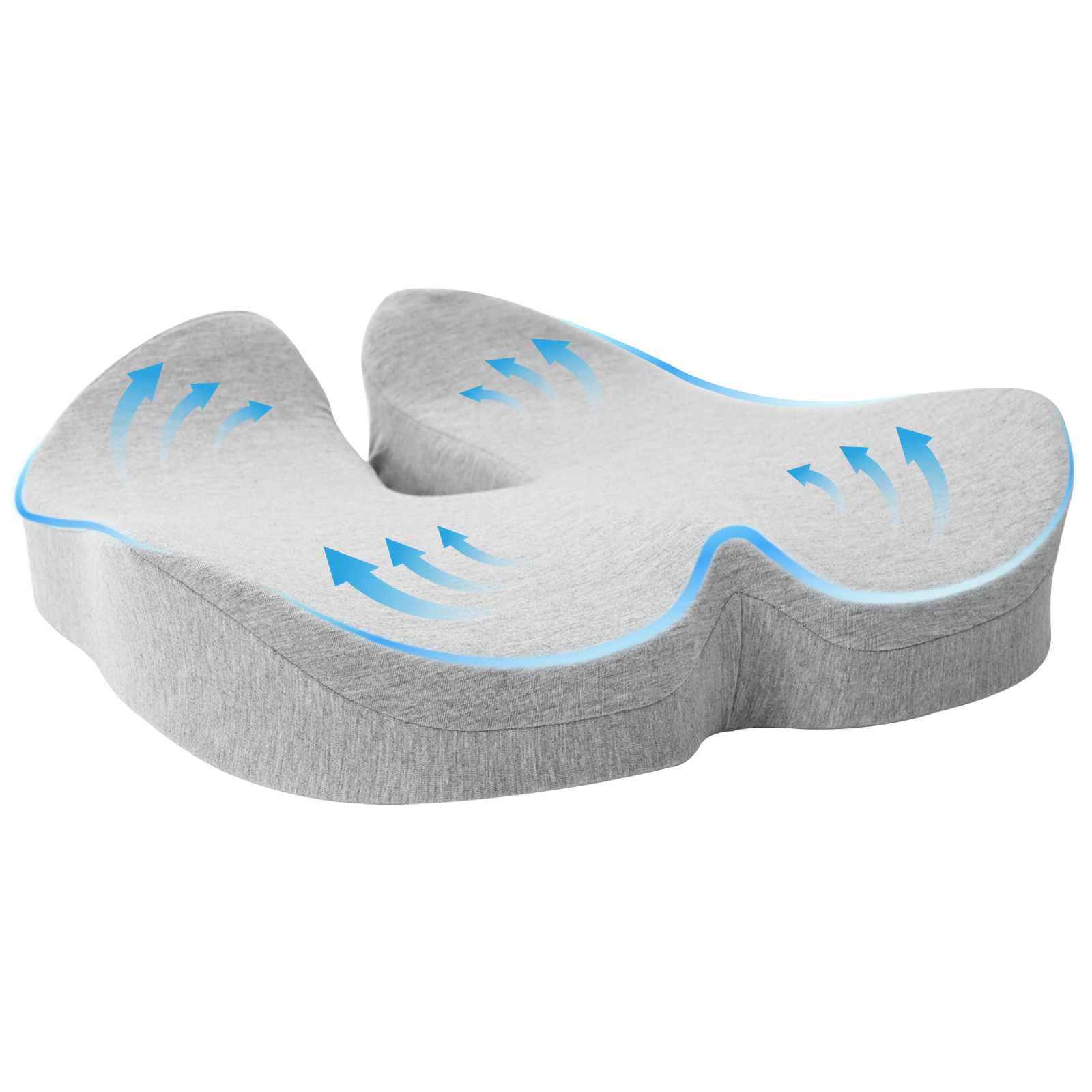 vidaXL Kopfkissen mit Kissen Hellgrau 50 x 43 x 10 cm Baumwolle