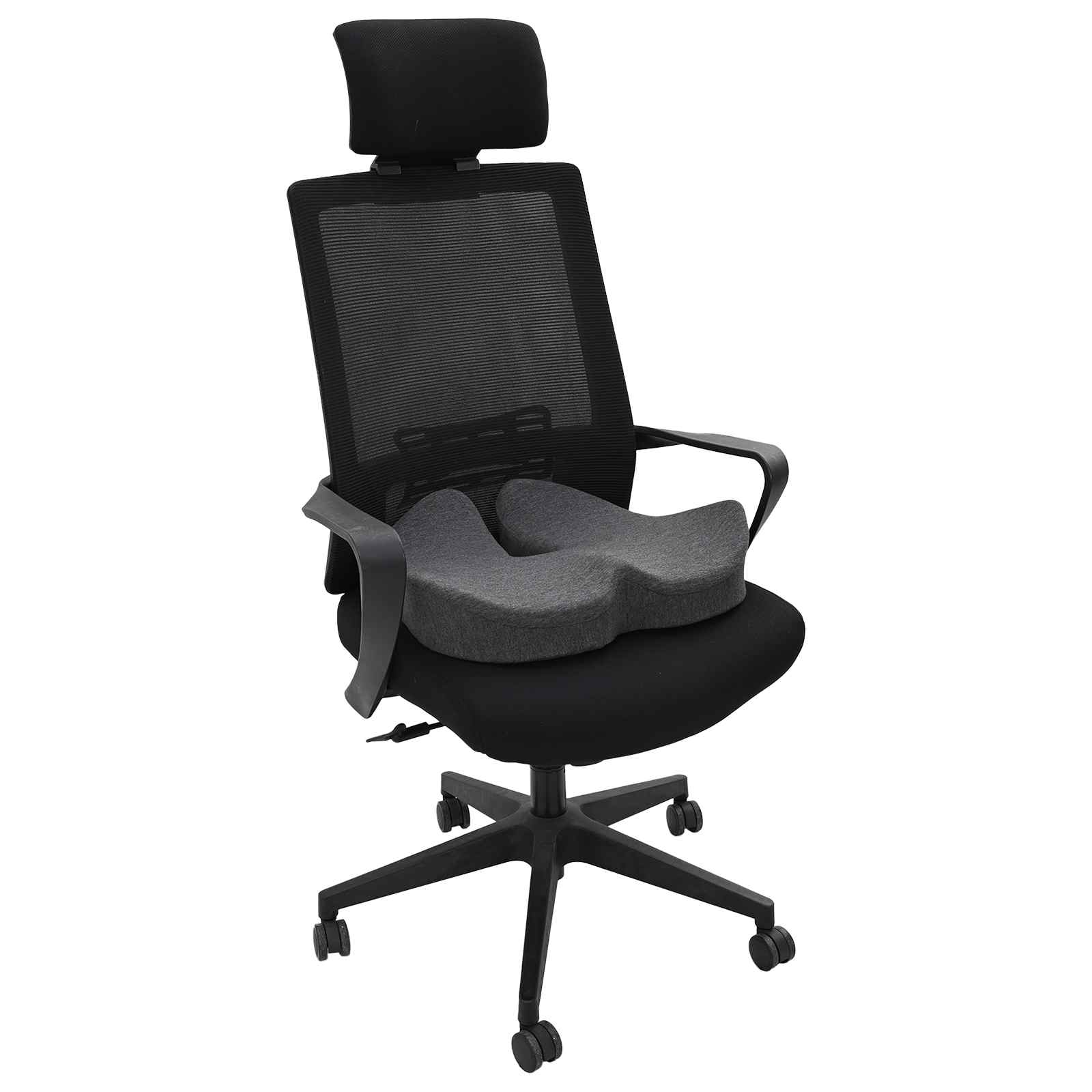 vidaXL Hoofdkussen met kussen Donkergrijs 50 x 43 x 10 cm Katoen