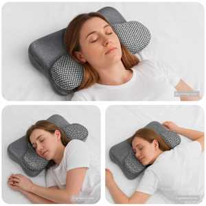 Blazina za vrat Enobarvna Siva 58 x 36 x 13 cm Spominska pena