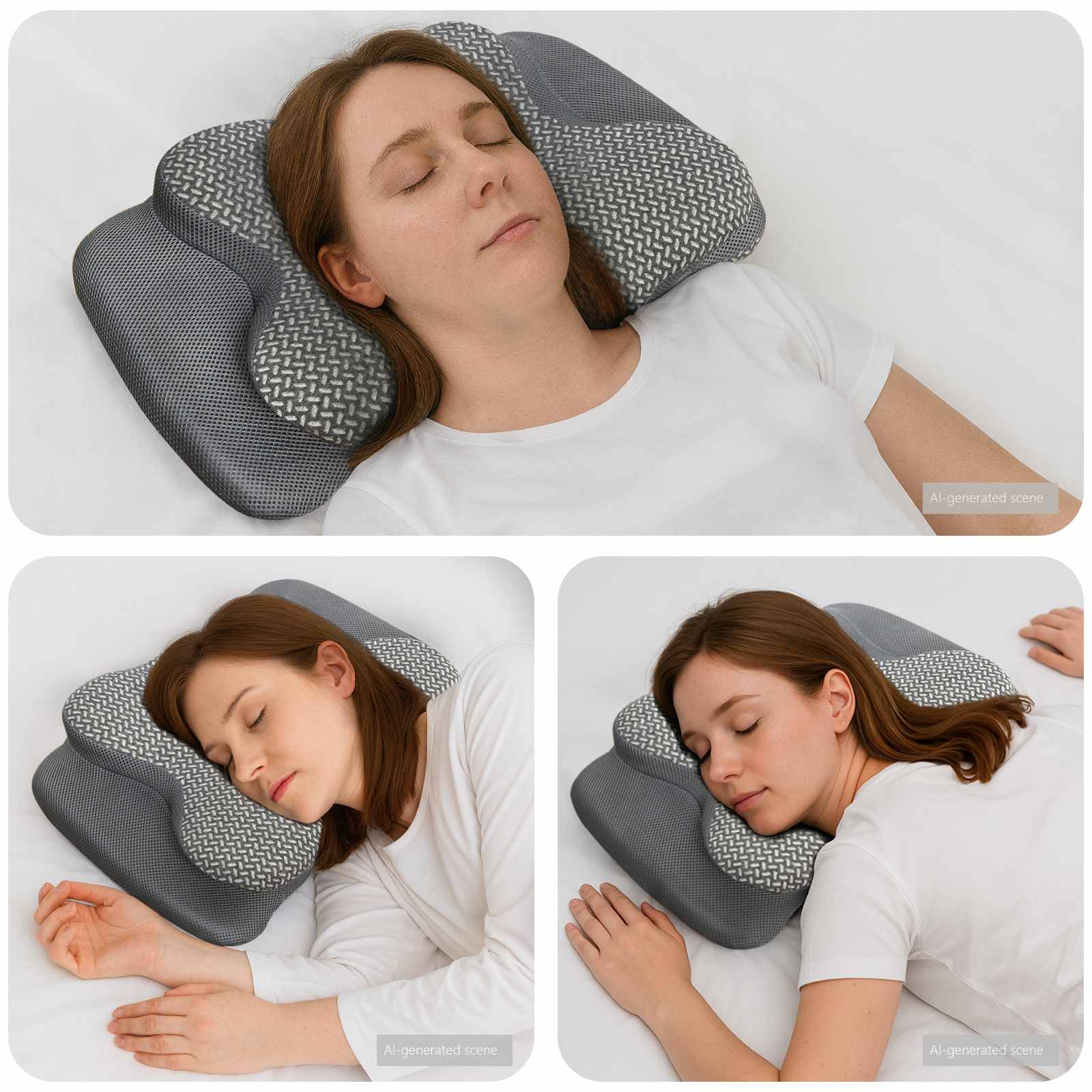 vidaXL Kopfkissen mit Kissen Grau 60 x 37 x 13 cm Polyester