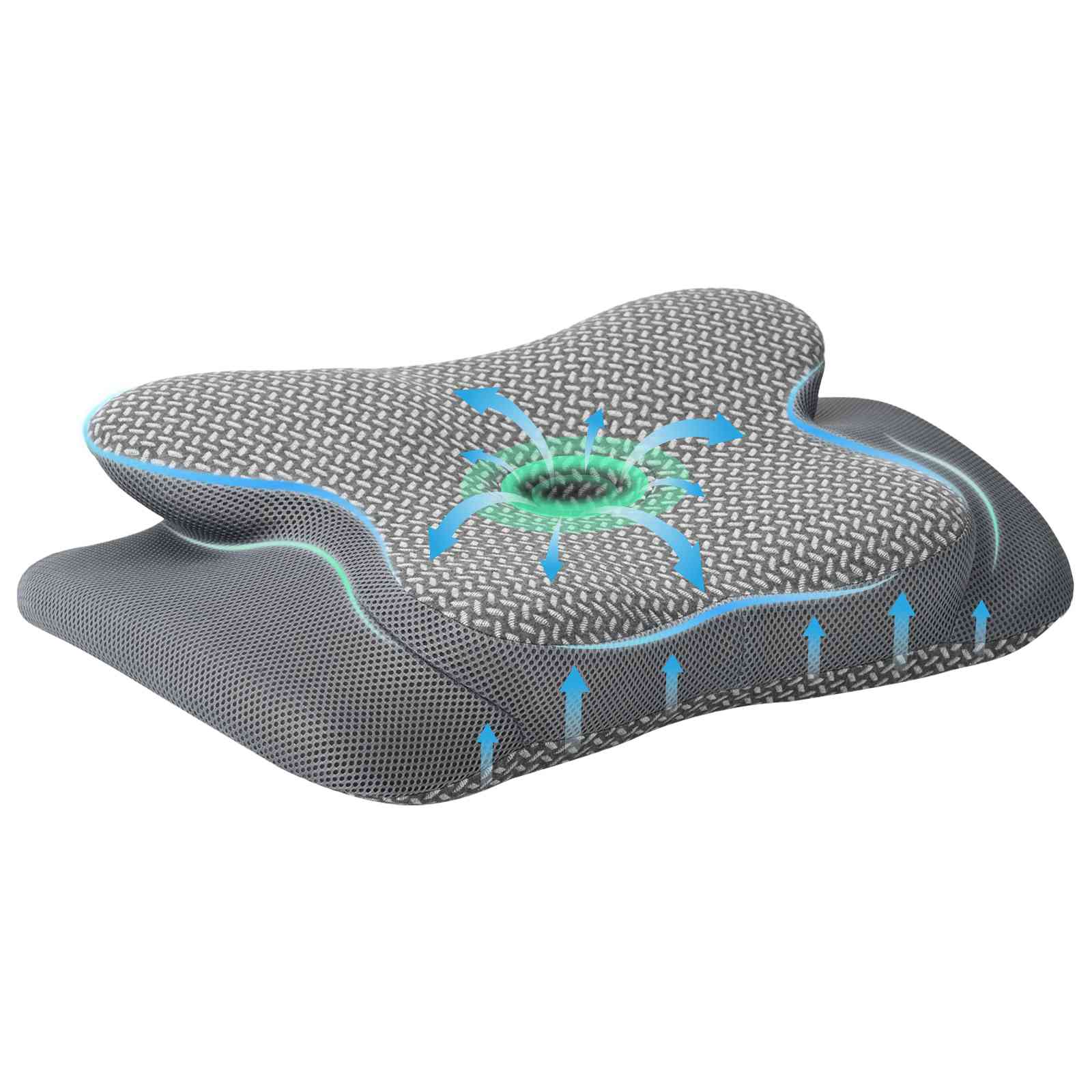 Thumbnail - vidaXL Kopfkissen mit Kissen Grau 60 x 37 x 13 cm Polyester