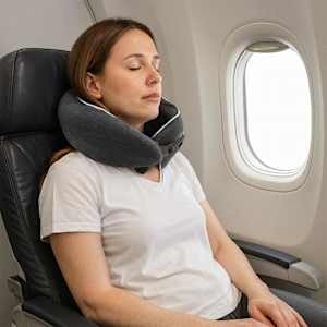 Potovalna blazina za vrat Enobarvna Temno siva 28 x 28 x 14 cm