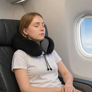 Potovalna blazina za vrat Črna 27 x 26 x 14 cm Spominska pena