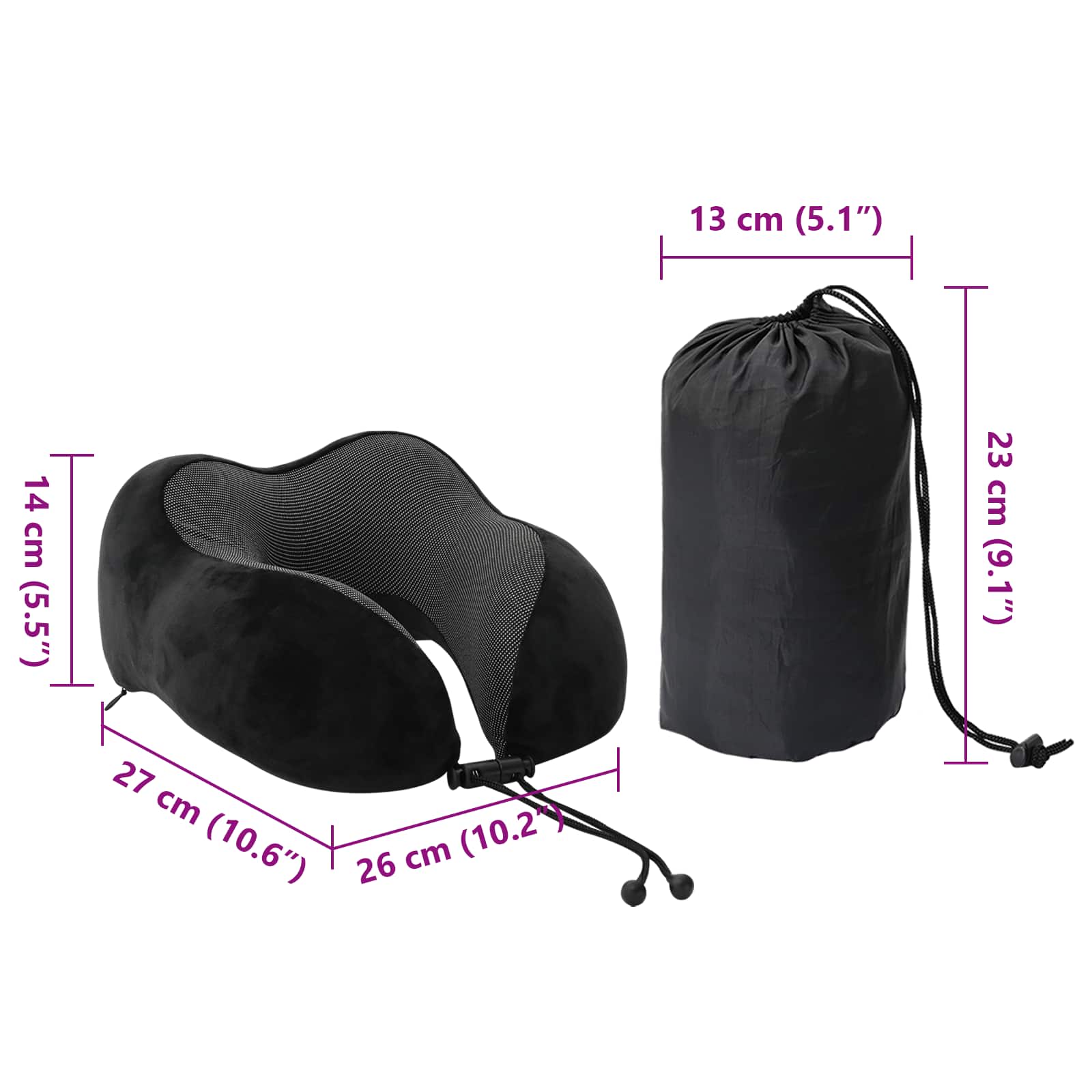 Hoofdkussen met kussen Zwart 28 x 25 x 14 cm Fluweel image 12