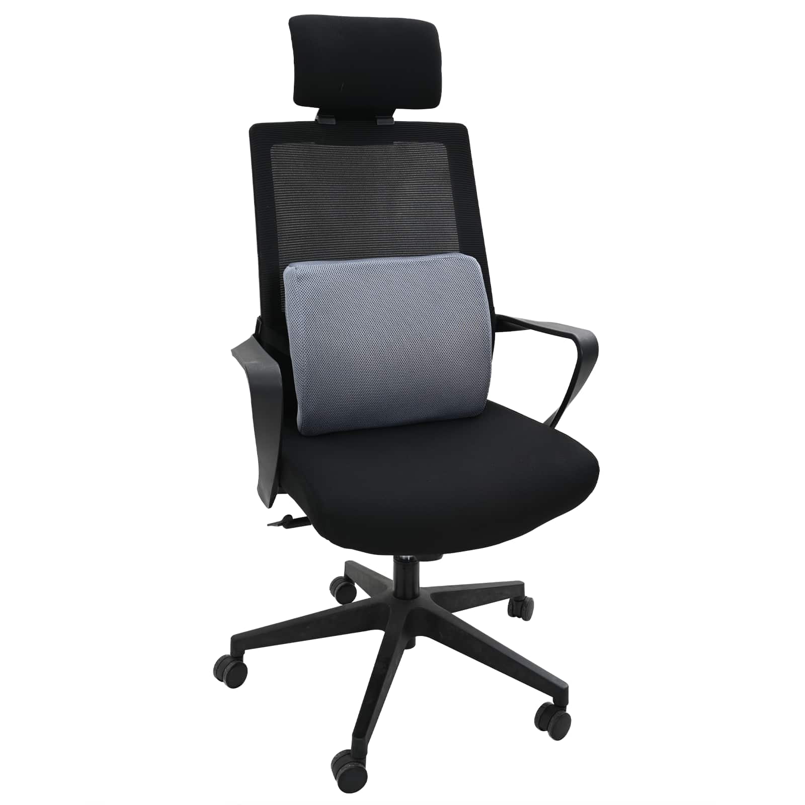 vidaXL Hoofdkussen met kussen Verstelbaar Grijs 34 x 31.5 x 12 cm Gaas