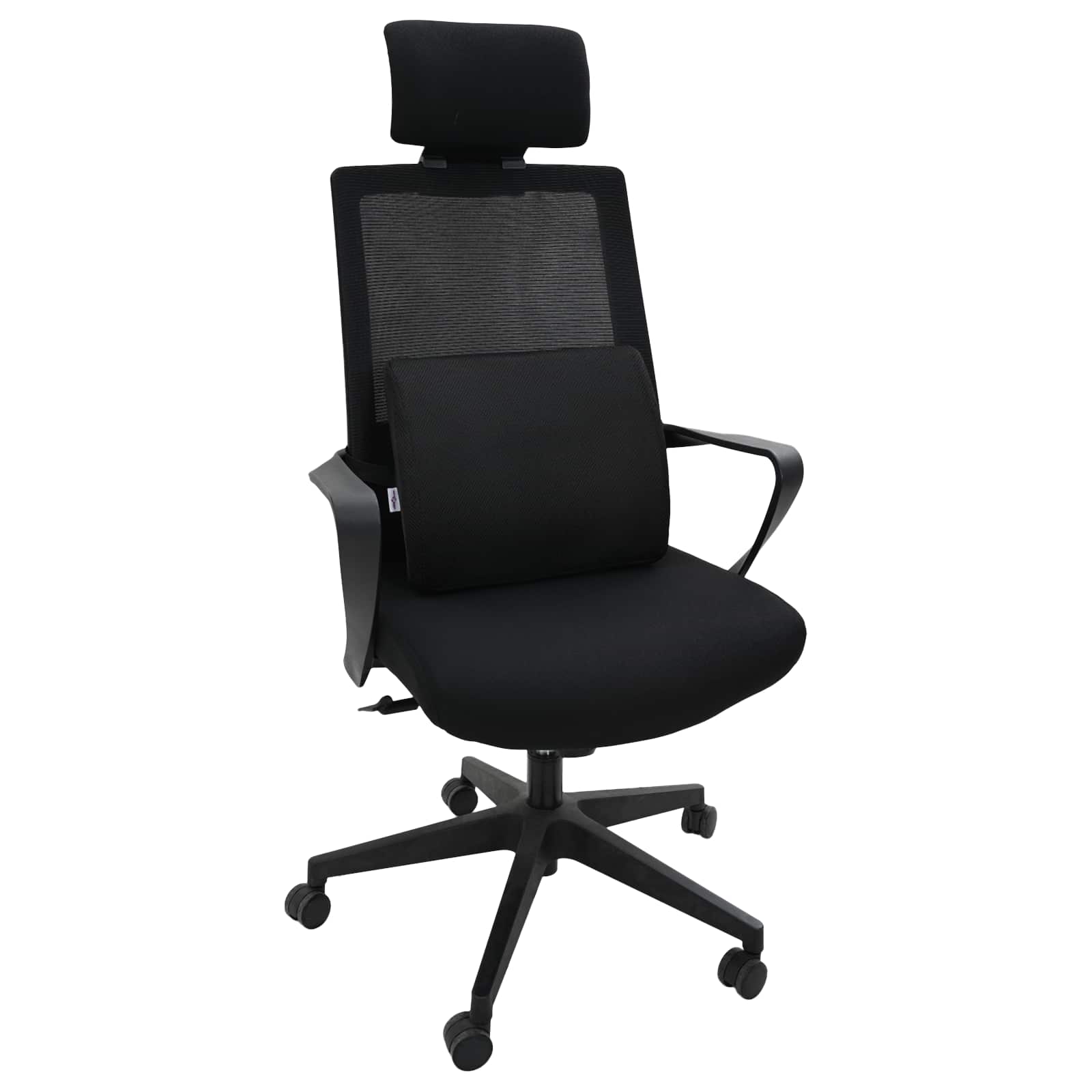 vidaXL Hoofdkussen met kussen Verstelbaar Zwart 34 x 31.5 x 12 cm Gaas