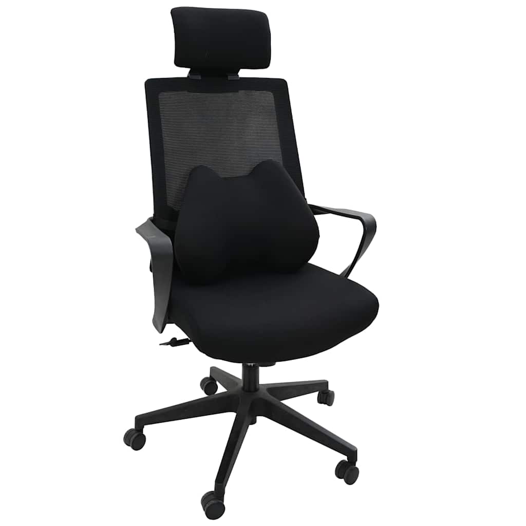 vidaXL Hoofdkussen met kussen Zwart 42 x 32 x 14 cm Polyester