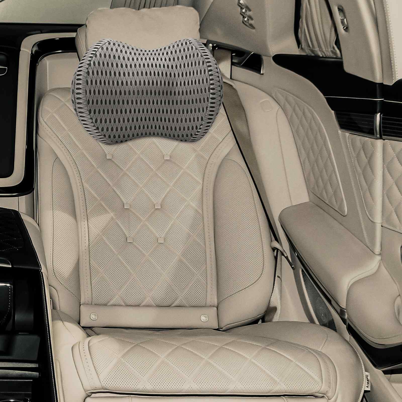 vidaXL Kopfkissen mit Kissen Verstellbar Grau 31 x 23 x 14 cm 4D Mesh