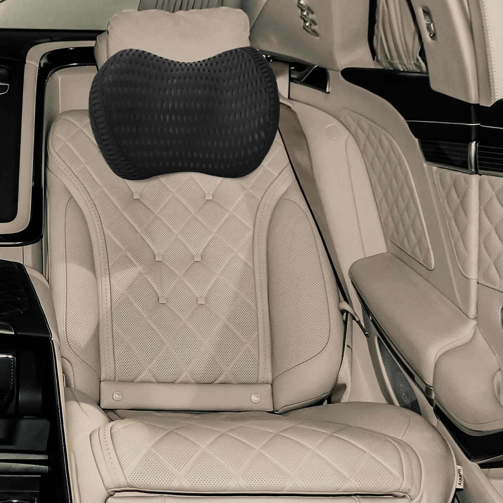 vidaXL Kopfkissen mit Kissen Schwarz 31 x 23 x 14 cm 4D Mesh