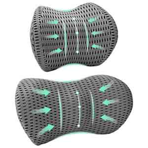 Sada polštářů Pevná barva Nastavitelná 2 pcs Šedý Paměťová pěna - obrázek 2