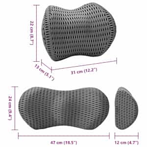 Sada polštářů Pevná barva Nastavitelná 2 pcs Šedý Paměťová pěna - obrázek 10