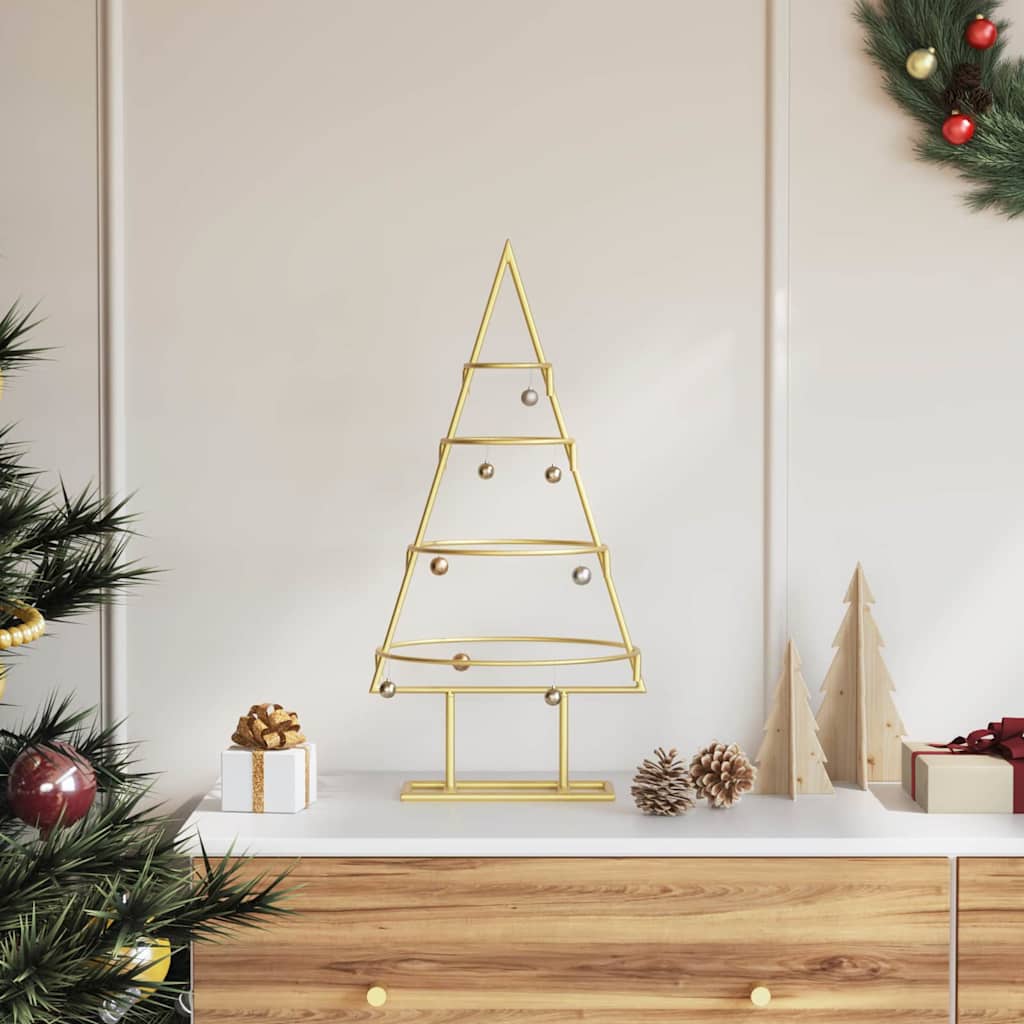 Arbre de Noël en métal Doré 60 cm Acier peint par poudre
