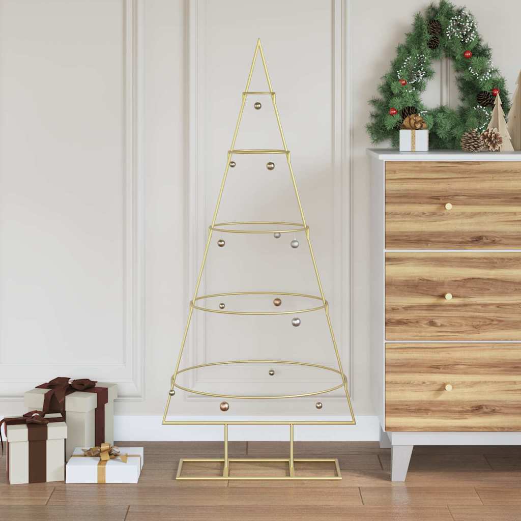 Arbre de Noël en métal Doré 125 cm Acier peint par poudre