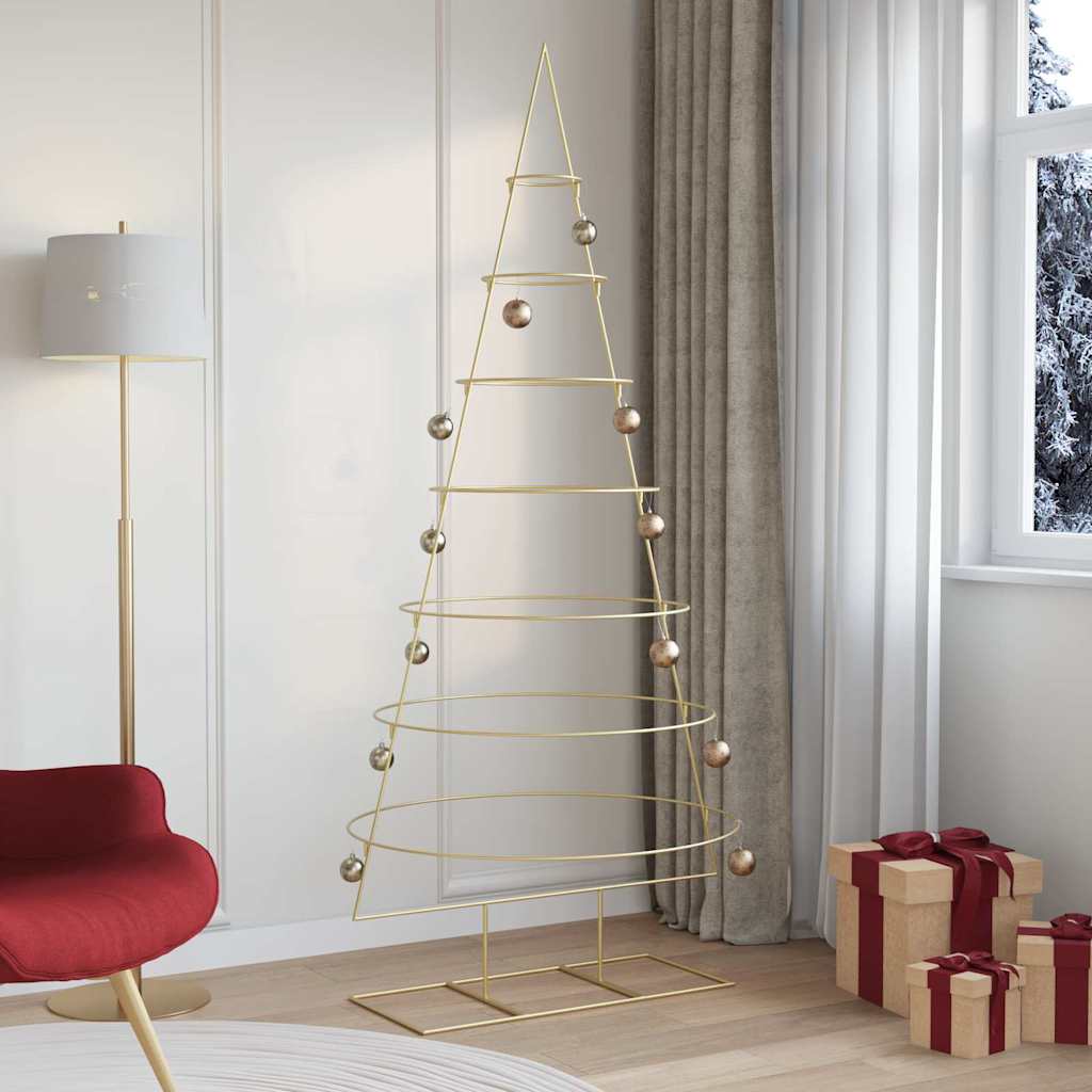 Arbre de Noël en métal Doré 210 cm Acier peint par poudre