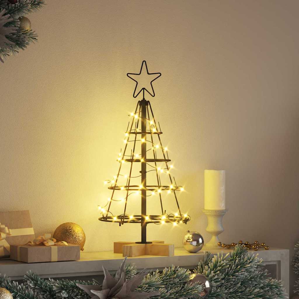 Arbre en cône de Noël avec support Noir 60 cm Acier – Image 4