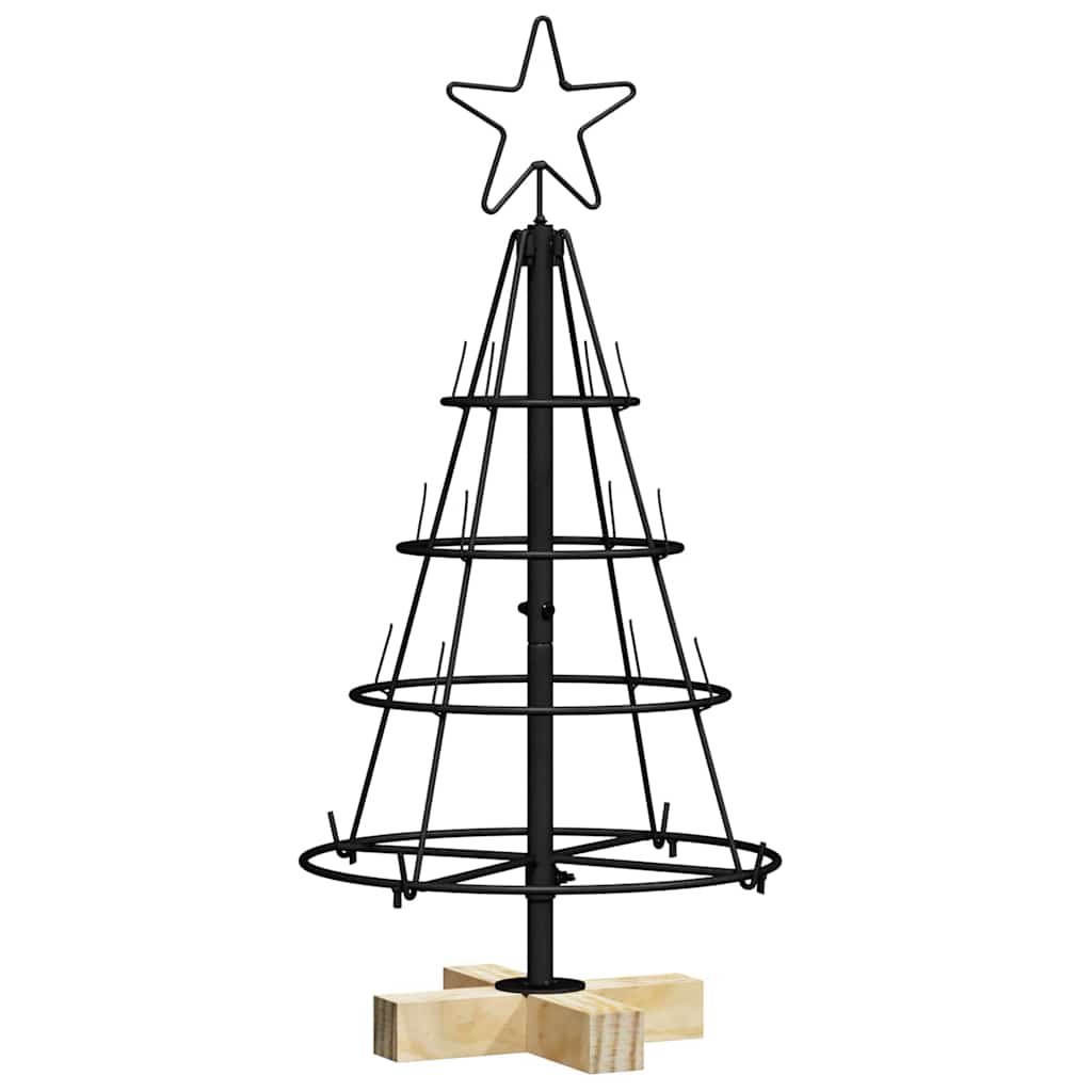 Arbre en cône de Noël avec support Noir 60 cm Acier – Image 2