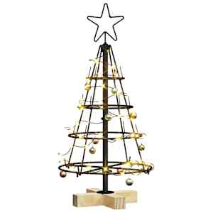 Vánoční kuželový stromeček s stojanem Černá 60 cm Ocel - obrázek 3