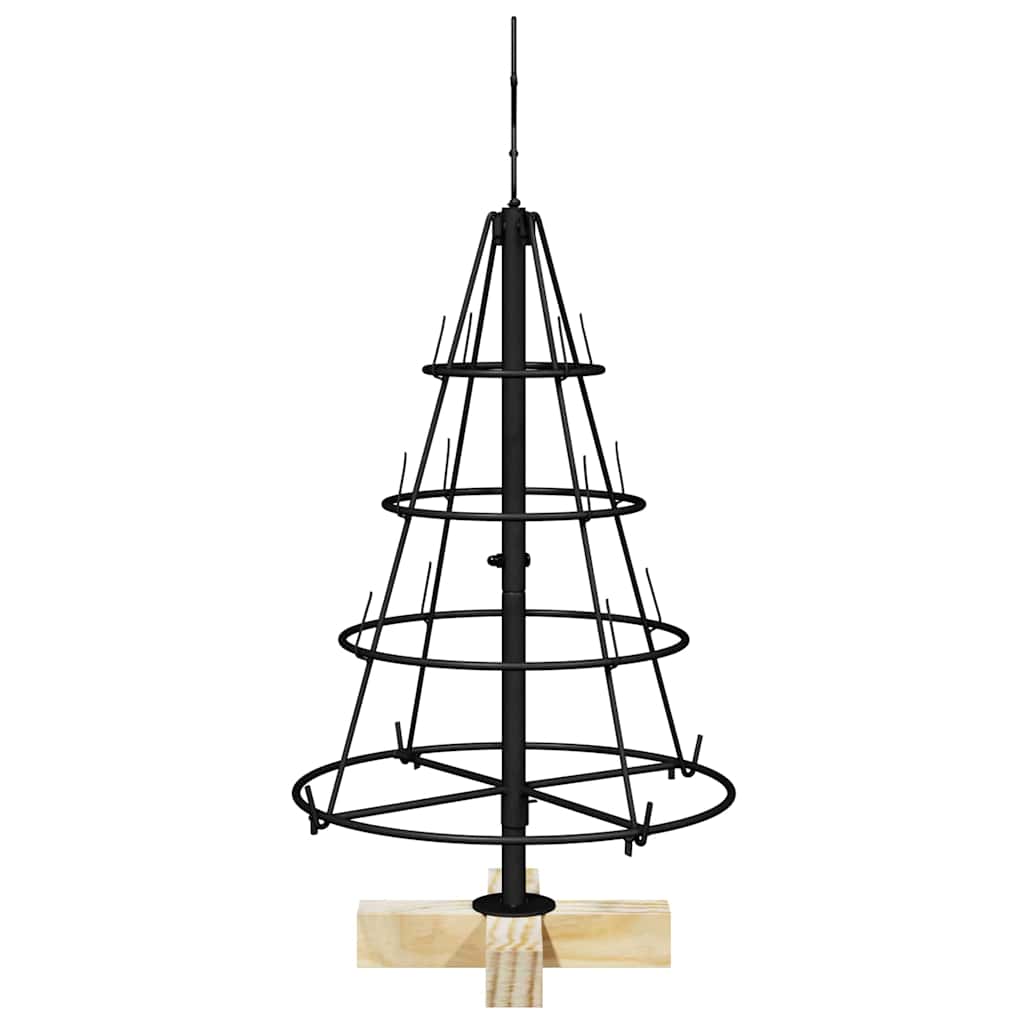 Arbre en cône de Noël avec support Noir 60 cm Acier – Image 6