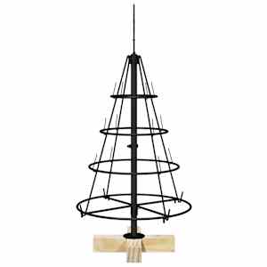 Vánoční kuželový stromeček s stojanem Černá 60 cm Ocel - obrázek 6