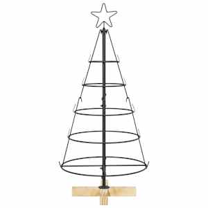 Vánoční kuželový stromeček s stojanem Černá 90 cm Ocel - obrázek 5