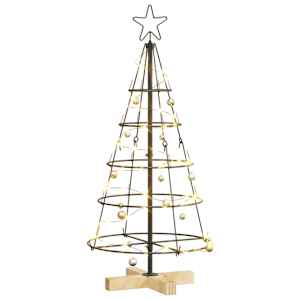 Vánoční kuželový stromeček s stojanem Černá 90 cm Ocel - obrázek 3