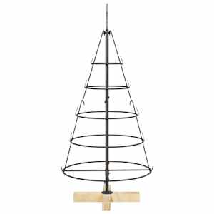 Vánoční kuželový stromeček s stojanem Černá 90 cm Ocel - obrázek 6